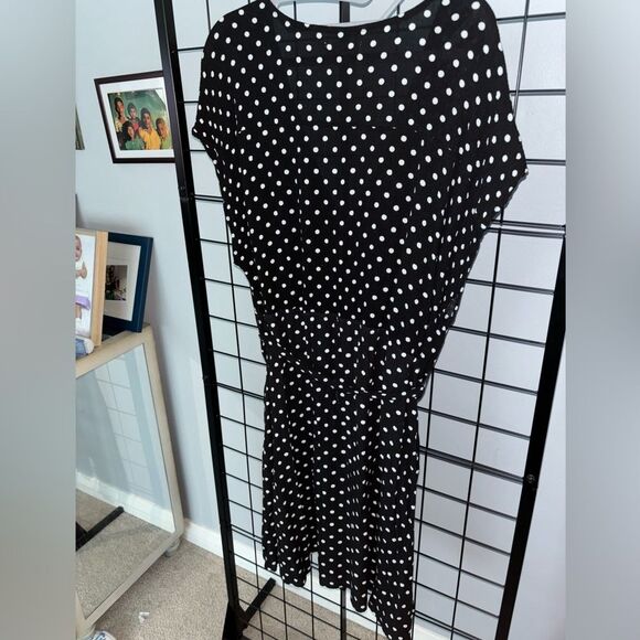 Gray by Grayson Social Plus Size Black and White Polka Dot Dress EUC - Picture 9 of 13